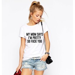 Tricou dama alb - My MOM says