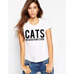 Tricou dama alb - CATS