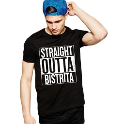 Tricou negru barbati - Straight Outta Bistrita