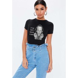 Tricou dama negru - Dali - I want CASH