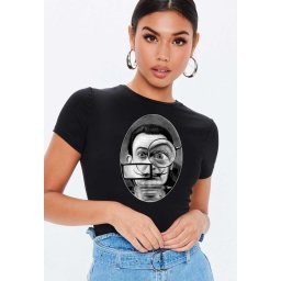 Tricou dama negru - Dali - The Watcher
