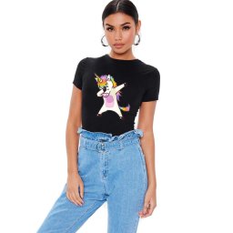 Tricou dama negru - Cool Unicorn
