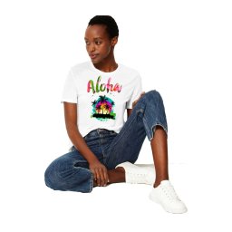 Tricou dama alb - Aloha Exotic