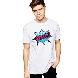 Tricou barbati alb - OMG