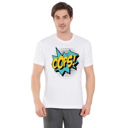 Tricou barbati alb - Oops