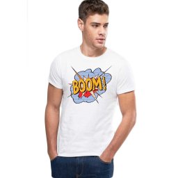 Tricou barbati alb - Boom