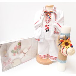 Set Traditional Botez - Costumas baietel Trusou Lumanare 3