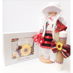 Set Traditional Botez - Costumas fetita Trusou Lumanare 5