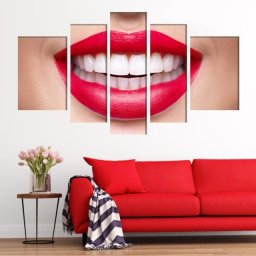 Multicanvas Zambet Stralucitor TH14 (SET 5 TABLOURI CANVAS: 2x30x45cm/ 2x25x60cm/ 1x25x75cm)