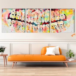 Multicanvas Radiografie Dantura Artistica TH29 (SET 3 TABLOURI CANVAS: 3x60x60cm)