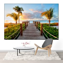 Tablou Canvas Ponton Spre Plaja Tropicala BCH59 (Dimensiune LxH: 150x100cm)