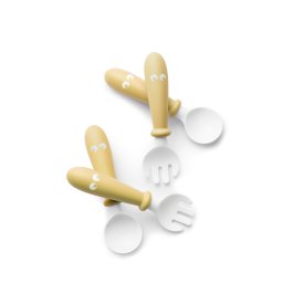 Set Lingurite si Furculite pentru bebelusi (4 bucati), Powder Yellow