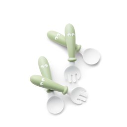 Set Lingurite si Furculite pentru bebelusi (4 bucati), Powder Green