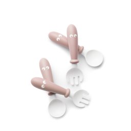Set Lingurite si Furculite pentru bebelusi (4 bucati), Powder Pink