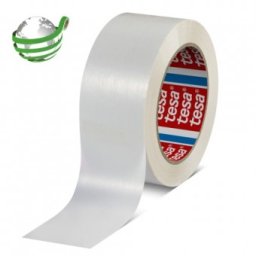 Banda ambalare Tesa 60418, 132m x 50mm, alba, poliester reciclat