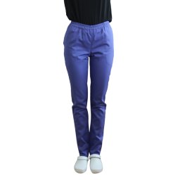 Pantaloni medicali mov cu elastic si doua buzunare laterale