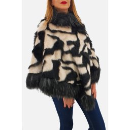 Poncho din lana cu blana 6