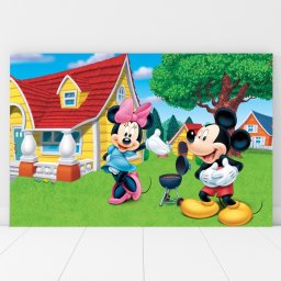 Tablou Canvas Minie si Mickey la Gratar DEB4 (Dimensiune LxH: 75x50cm)