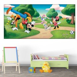 Tablou Canvas Mickey si Prietenii la Joaca in Parc DEB9 (Dimensiune LxH: 80x40cm)