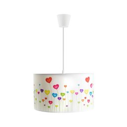Lustră pe cablu pentru copii HEARTS 1xE27/60W/230V