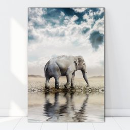 Tablou Canvas Elefant In Savana ASJ12 (Dimensiune LxH: 60x90cm)