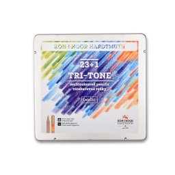 Set 23+1 creioane natur KOH-I-NOOR TRI TONE cu mina multicolora