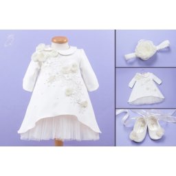 Set botez aplicatie flori matase ‘Vanilia Cream’