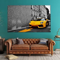 Tablou Canvas Masina de Lux Lamborgini Galbena ADC29 (Dimensiune LxH: 60x40cm)
