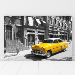 Tablou Canvas Masina, Taxi Galben ACT16 (Dimensiune LxH: 120x80cm)