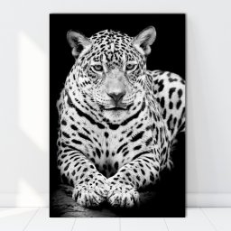 Tablou Canvas Leopard Alb-Negru ATGR61 (Dimensiune LxH: 50x75cm)