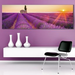 Tablou Canvas Camp de Lavanda La Apus FLV10 (Dimensiune LxH: 180x60cm)