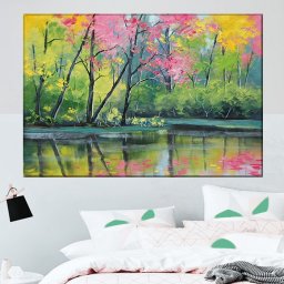 Tablou Canvas Peisaj cu Padure Vara TPP20 (Dimensiune LxH: 120x80cm)