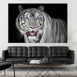 Tablou Tigru Siberian cu Ochi Albastri AFE33 (Dimensiune LxH: 120x80cm)