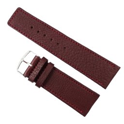 Curea ceas Piele Naturala Visinie Textura Bizonata XL 30mm Handmade Romania
