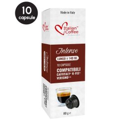 10 Capsule Italian Coffee Intenso Lungo - Compatibile Cafissimo / Caffitaly / BeanZ