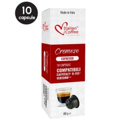 10 Capsule Italian Coffee Espresso Cremoso - Compatibile Cafissimo / Caffitaly / BeanZ