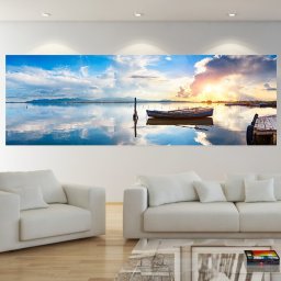 Tablou Panoramic Barca in Larg BFS19B (Dimensiune LxH: 180x60cm)