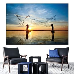Tablou Canvas La Pescuit BFS6 (Dimensiune LxH: 150x100cm)