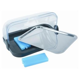 Platou inox rectangular termo cu capac transparent 44 x 32 x 20.5 cm