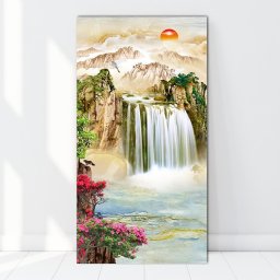 Tablou Canvas Cascada Feng Shui BES125 (Dimensiune LxH: 100x200cm)