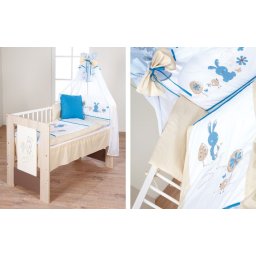 Set lenjerie 4 piese Little Bunny bej-blue