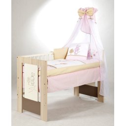 Set lenjerie 4 piese Little Bunny bej-pink