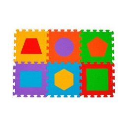 Covoras din spuma Puzzle Figuri geometrice 6 buc