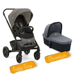 Set Carucior multifunctional 2 in 1 Chrome Foggy Gray + Landou Chromium
