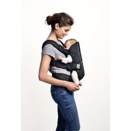 Baby Bjorn Marsupiu anatomic One, cu pozitii multiple de purtare Denim grey, Bumbac