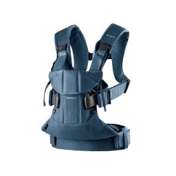 Baby Bjorn Marsupiu anatomic One, cu pozitii multiple de purtare Denim Midnight Blue, Bumbac