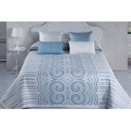 Set Cuvertura cu doua fete de perna, Matlasata, Reversibila, Tallin, 220x240 cm, Turcoaz