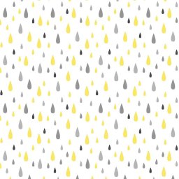 Fata de masa impermeabila, Casa de bumbac, Pluie, diametru 140 cm, geometric, gri si galben