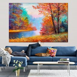 Tablou Canvas Peisaj Intr-o Armonie de Culori TPP45 (Dimensiune LxH: 60x40cm)