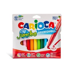 Carioca super lavabila, varf gros 6mm, 12 culori/cutie, CARIOCA Jumbo